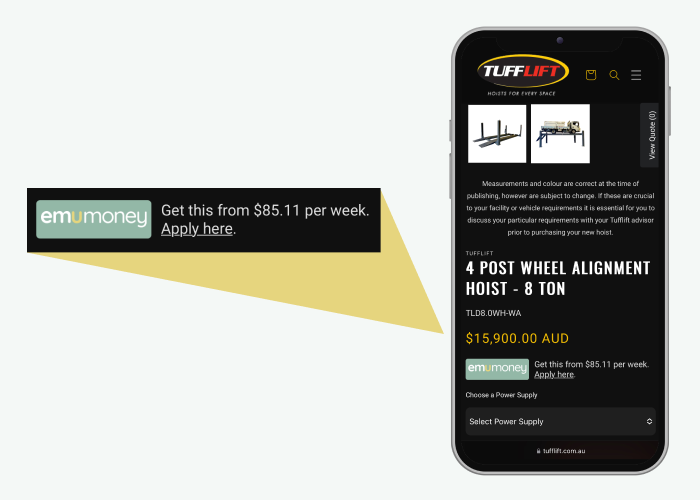 Finance your equipment purchase from Tufflift